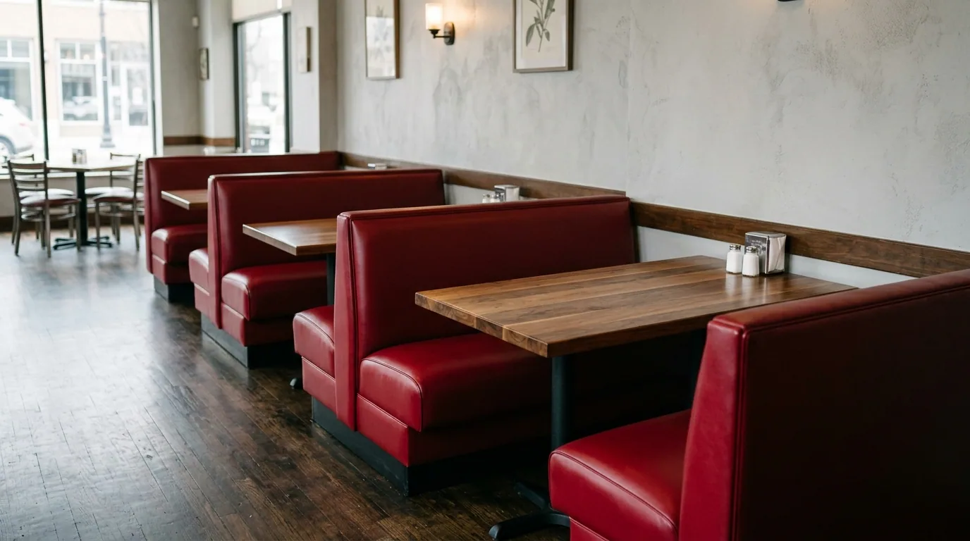 The finished result of professional booth upholstery: the completed work looking clean, correct and — Knoxville, TN