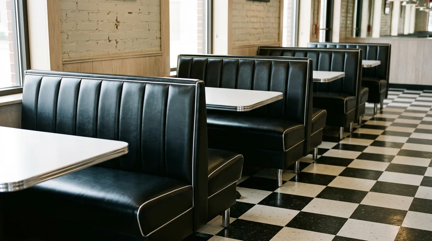 The finished result of professional booth upholstery: the completed work looking clean, correct and — Knoxville, TN